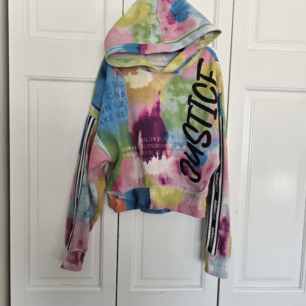 Justice Colorful Tie-Dye hoodie girl M (10)